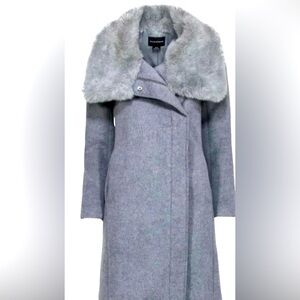 CLUB MONACO | Grey Winter Coat with Fur Collar